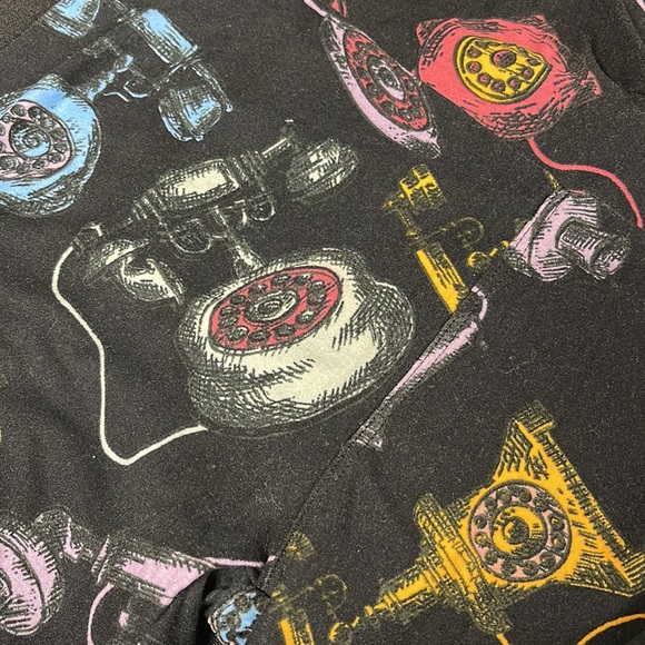 LuLaRoe OS One Size Black Vintage Telephone Leggings NWT - Picture 7 of 10